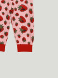 Unisex Kids Cotton Nightsuit | Soft & Cute Strawberry Print Pajama Set for Boys & Girls | Pink