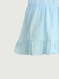 Light Organic cotton Girls Frock Set | Pack of 2 (Off White & Sky Blue)