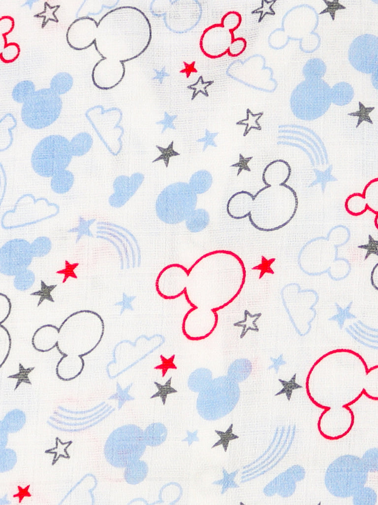 Extra Soft Muslin Cotton Jhabla Cloth for Baby | Space and Mickey Print | Print May Vary