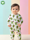 100% Organic cotton Dino Print Romper/Bodysuit - Olive Green
