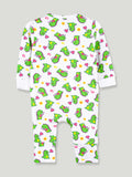 Organic cotton Dino Print Romper/Bodysuit - Olive Green