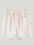 Boys Cotton Drawstring Shorts - Natural Beige