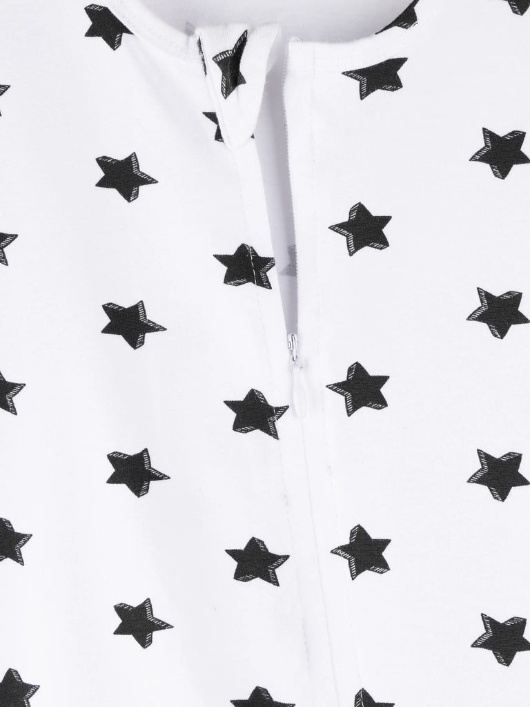 Organic cotton Star Print Romper/Bodysuit - Black