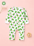 Organic cotton Dino Print Romper/Bodysuit - Olive Green