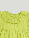 Light Organic cotton Charming Olive Green Girls Frock | Olive Green