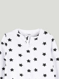 Organic cotton Star Print Romper/Bodysuit - Black
