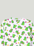 Organic cotton Dino Print Romper/Bodysuit - Olive Green
