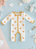 100% Organic Cotton Romper Pack – Star & Pizza Designs, Black & Yellow, Full Sleeves