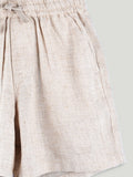 Boys Cotton Drawstring Shorts - Natural Beige