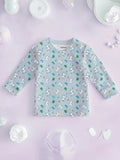 100% Bamboo Cotton Unisex Full Sleeves Bunny Printed Co-Ord Set - Sky Blue