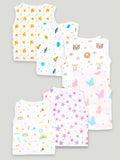 Extra Soft Muslin Cotton Jhabla Cloth for Baby | Cute Chick, Space, Tiger, Star, Butterfly and Rainbow | Print Pack of 6 | Print May Vary