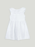 Baby Girl White Sleeveless Ruffle Frock | 100% Organic Cotton