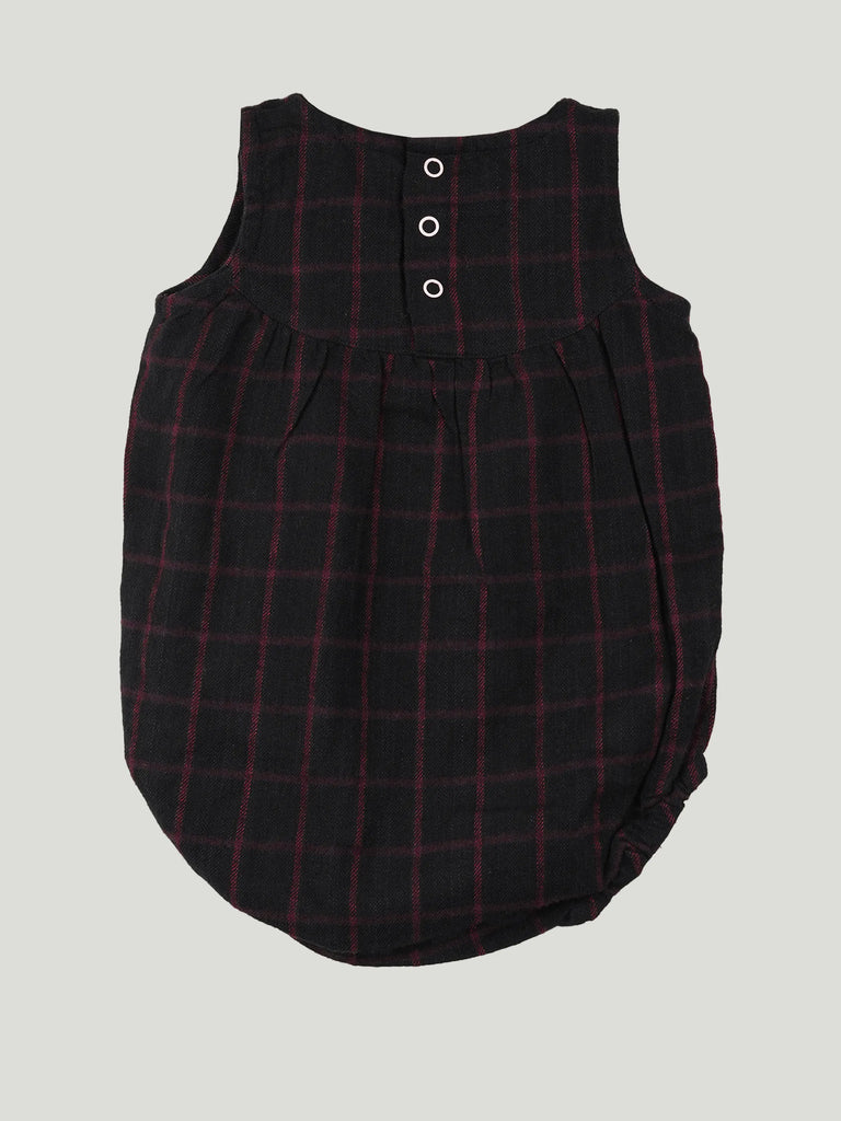 Baby Girl Checked Sleeveless Onesie | Soft & Breathable Cotton
