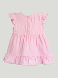 Light Organic cotton Charming Pink Girls Frock | Pink