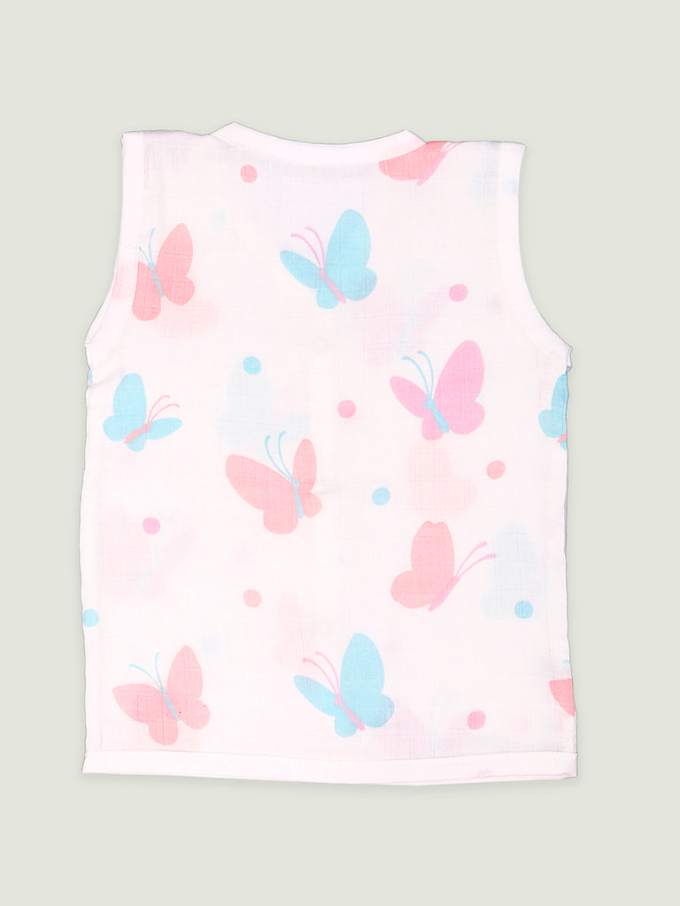 Extra Soft Muslin Cotton Jhabla Cloth for Baby | Butterfly and Tiger Print | Print May Vary