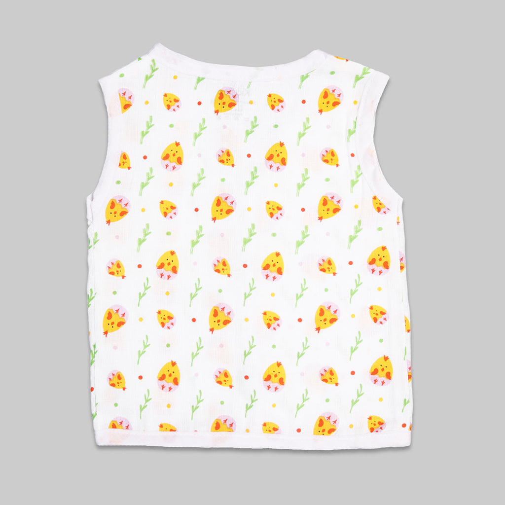 Muslin Cotton Pack of 2 Jhabla | Rainbow & Cute chick | Assorted | Print May Vary