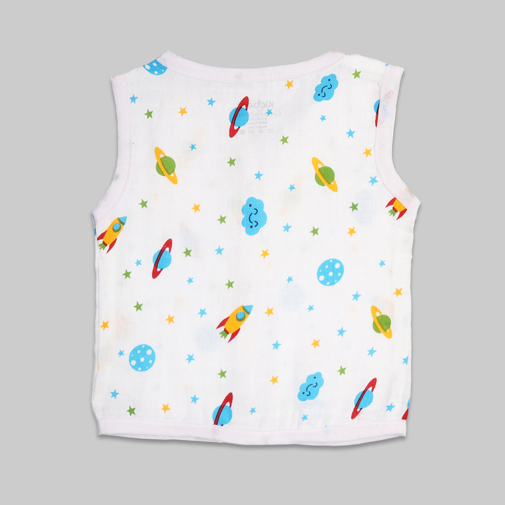Muslin Cotton Jhablas Pack of 2 | Tiger & Cute Chick | Assorted | Tiger & Space Print | Assorted | Print May Vary