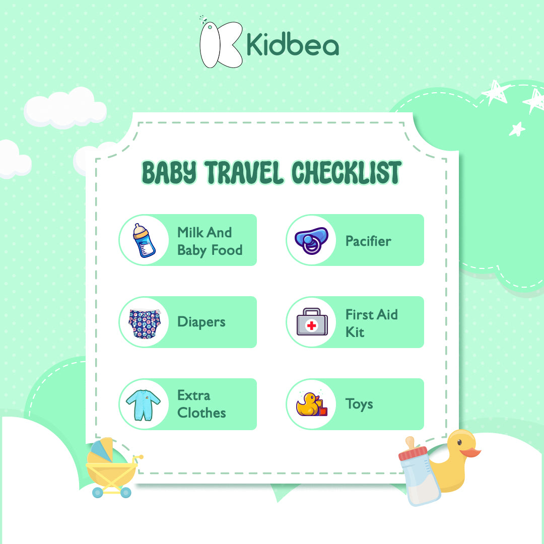 Baby travel essebtials list for a safe and adventrous journey by Kidbea