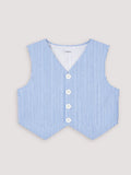 Girls Blue Striped Co-Ord Set | 100% Organic Cotton