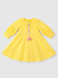Girls Yellow Ethnic Kurta Salwar Set with Dupatta | Festive