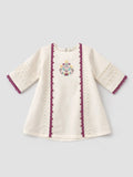Girls Cream Ethnic Kurta Palazzo Set with Dupatta | Festive