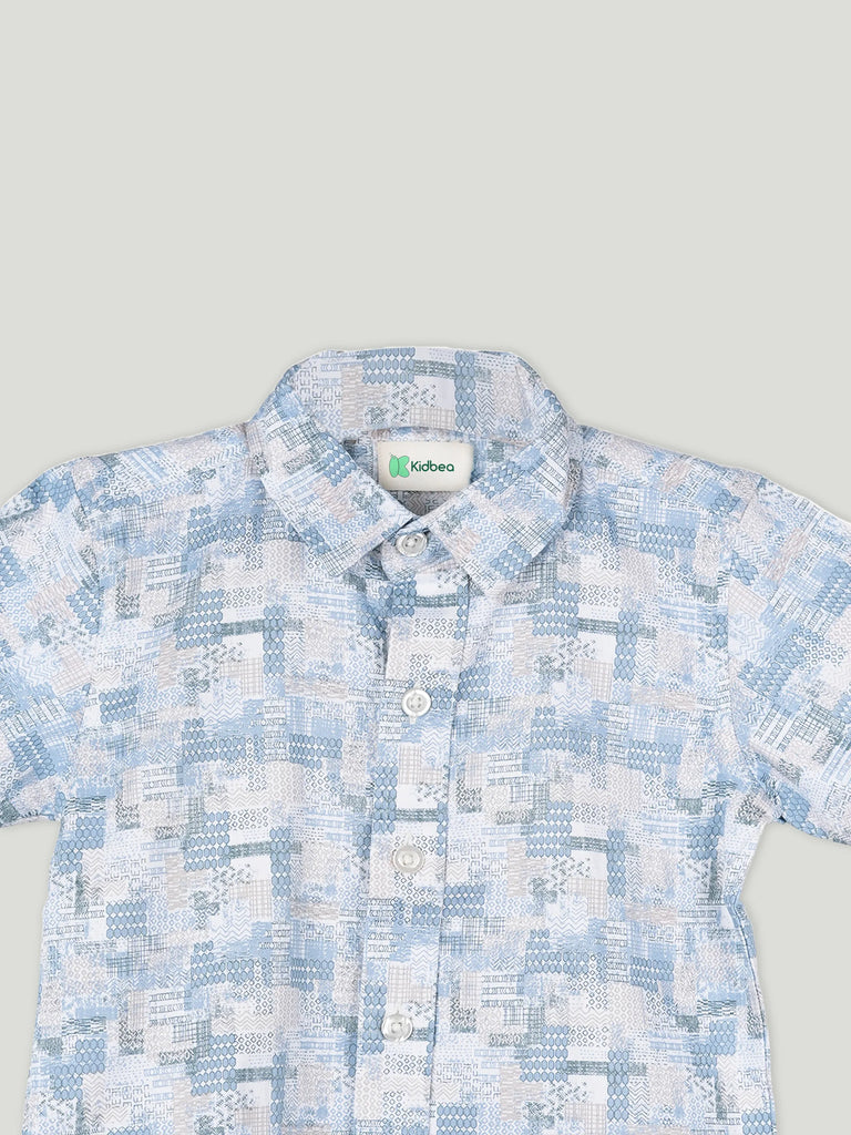 Baby Boy Printed Half Sleeve Shirt | 100% Organic Cotton