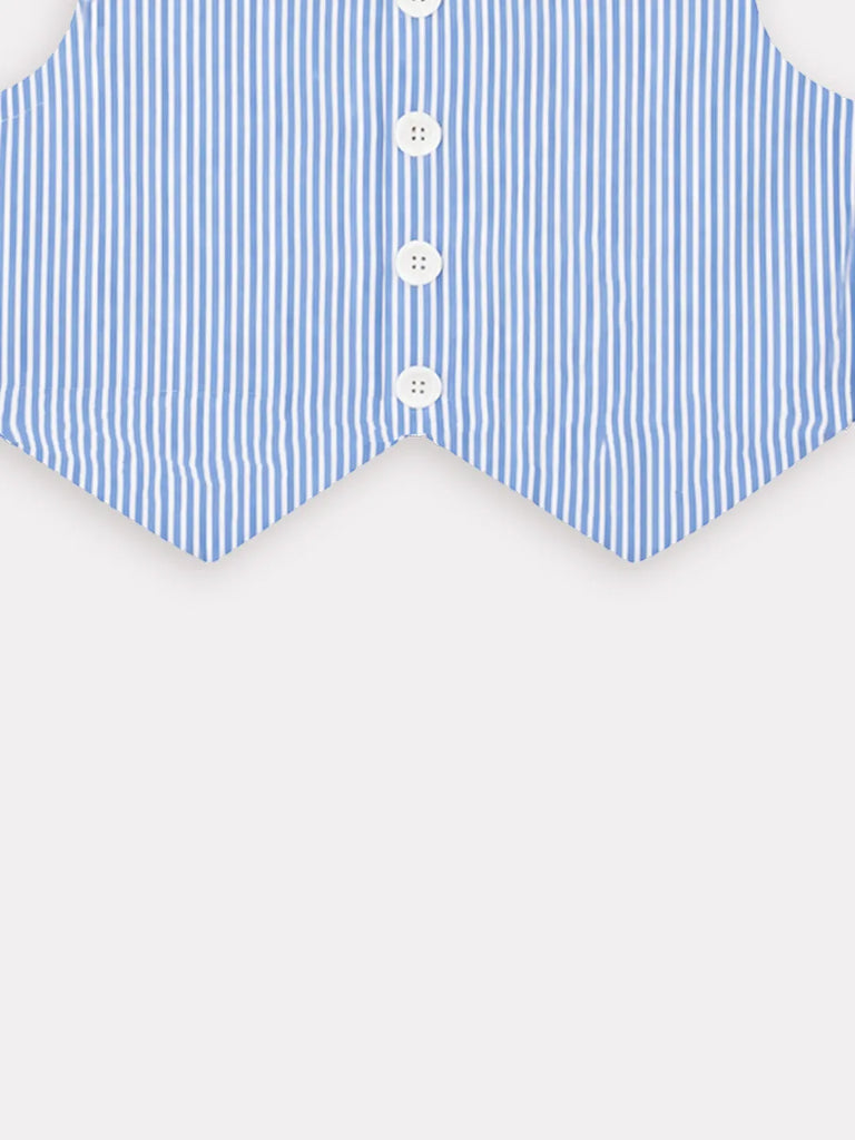 Girls Blue Striped Co-Ord Set | 100% Organic Cotton