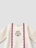 Girls Cream Ethnic Kurta Palazzo Set with Dupatta | Festive