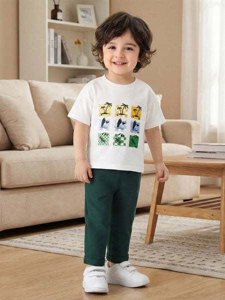 Bamboo Fabric Printed T-Shirt for Boys | Soft, & Breathable