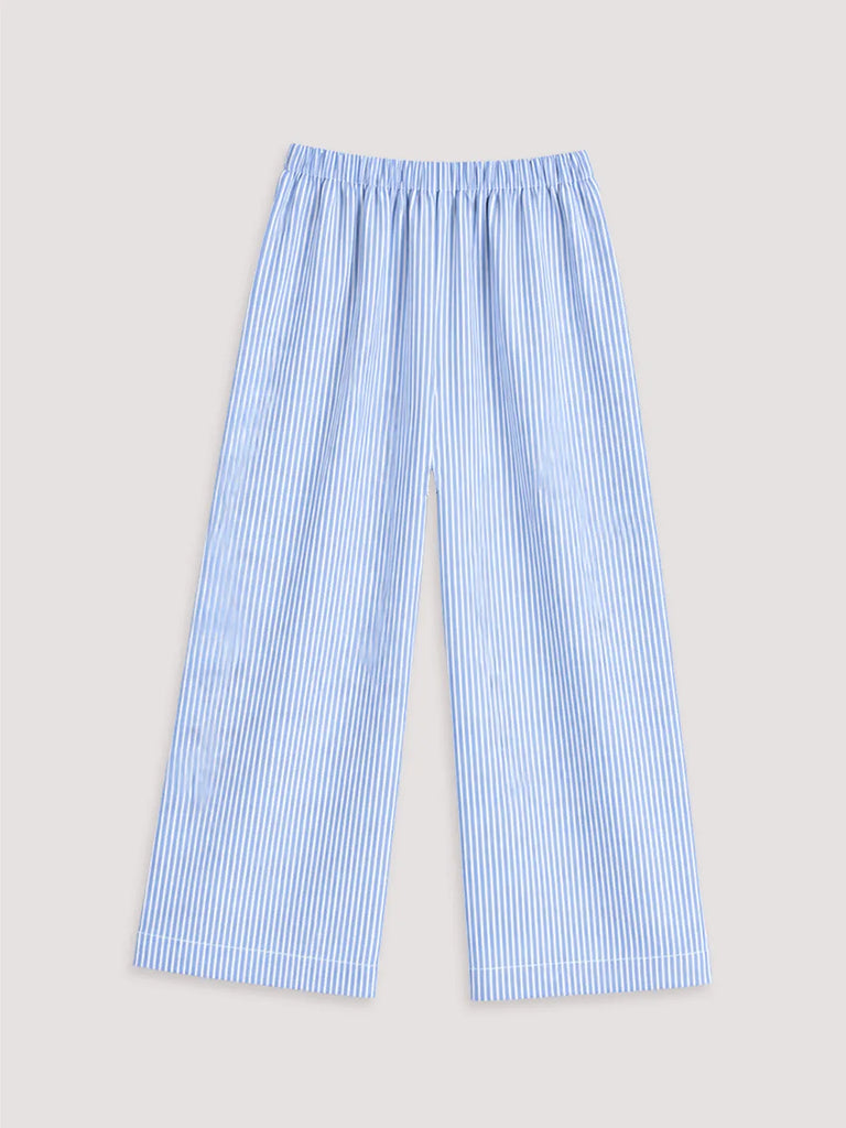 Girls Blue Striped Co-Ord Set | 100% Organic Cotton