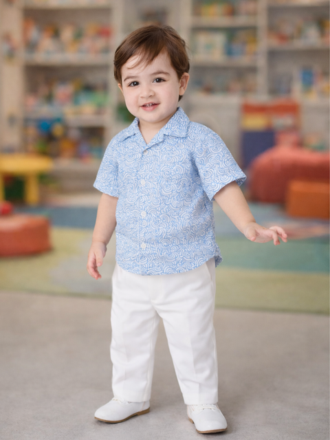 Boy Printed Half Sleeve Shirt | 100% Organic Cotton