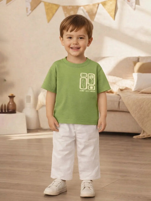 100% Bamboo Fabric Printed T-Shirt for Boys | Soft, & Breathable