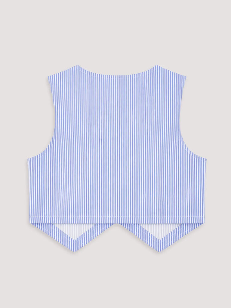 Girls Blue Striped Co-Ord Set | 100% Organic Cotton