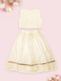 Girls Cream Lehenga Choli Set | Festive Ethnic Outfit Kids