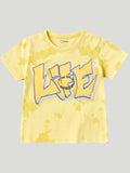 Kidbea Boys Tie-Dye Co-Ord Set | Summer Cotton T-Shirt and Shorts for Kids | Yellow