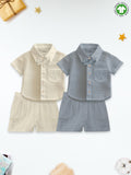 Light Linen Co-Ord Set Combo – Pack of 2 | Stylish & Comfortable Wear for Kids (Off-White & Grey)