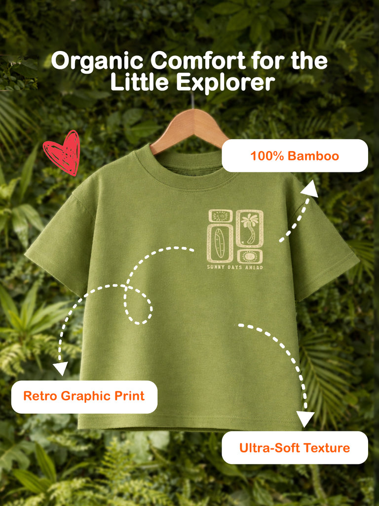 100% Bamboo Fabric Printed T-Shirt for Boys | Soft, & Breathable