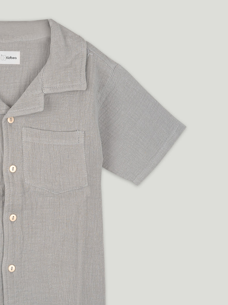 Light  Organic cotton  Shirt & Pant Grey Co-ord Set