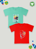 Kidbea 100% Cotton fabric boys tshirt combo | Pack of 2 | Awesome & Los Angeles