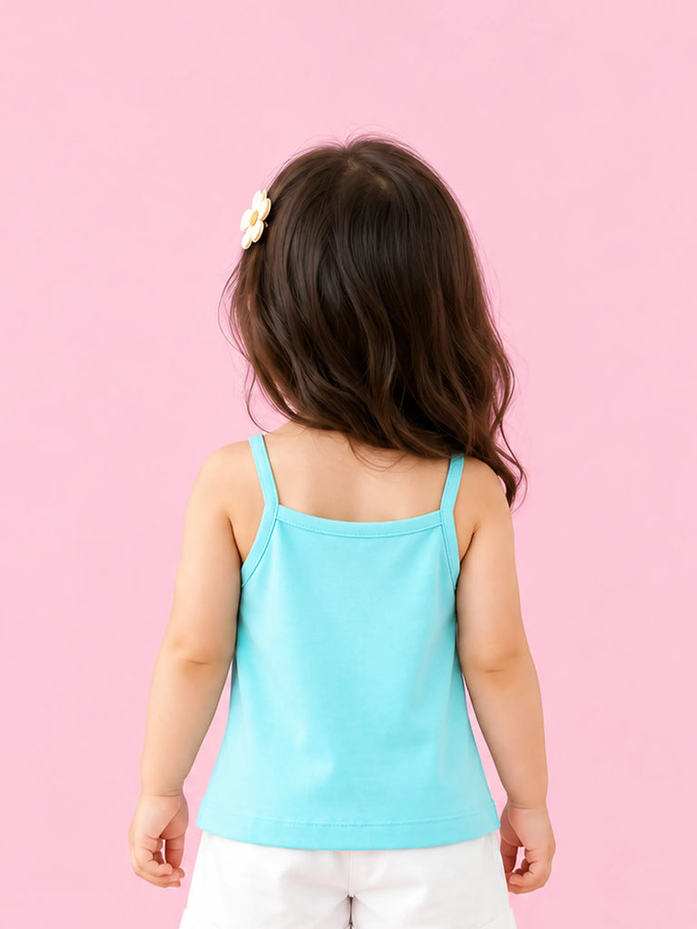 BambooTEC™ Bamboo Girls Camisole – Aqua Blue Sleeveless Ruffle Camisole