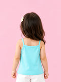 BambooTEC™ Bamboo Girls Camisole – Aqua Blue Sleeveless Ruffle Camisole