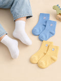 Bamboo Fabric Kids Ribbed Crew Socks Combo Pack – Sky Blue, Yellow & White (Pack of 3)