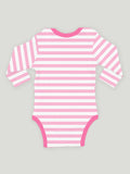 Kidbea 100% Organic cotton baby Pack of 5 onesies Unisex | Strips - Pink, Grey, Blue, Elephant & Heart