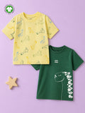 Organic Cotton Dino Adventure T-Shirt Combo for Boys (Pack of 2)