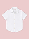 Linen Cotton Boys Shirt Pack of 2 – White & Yellow Half-Sleeve Shirts
