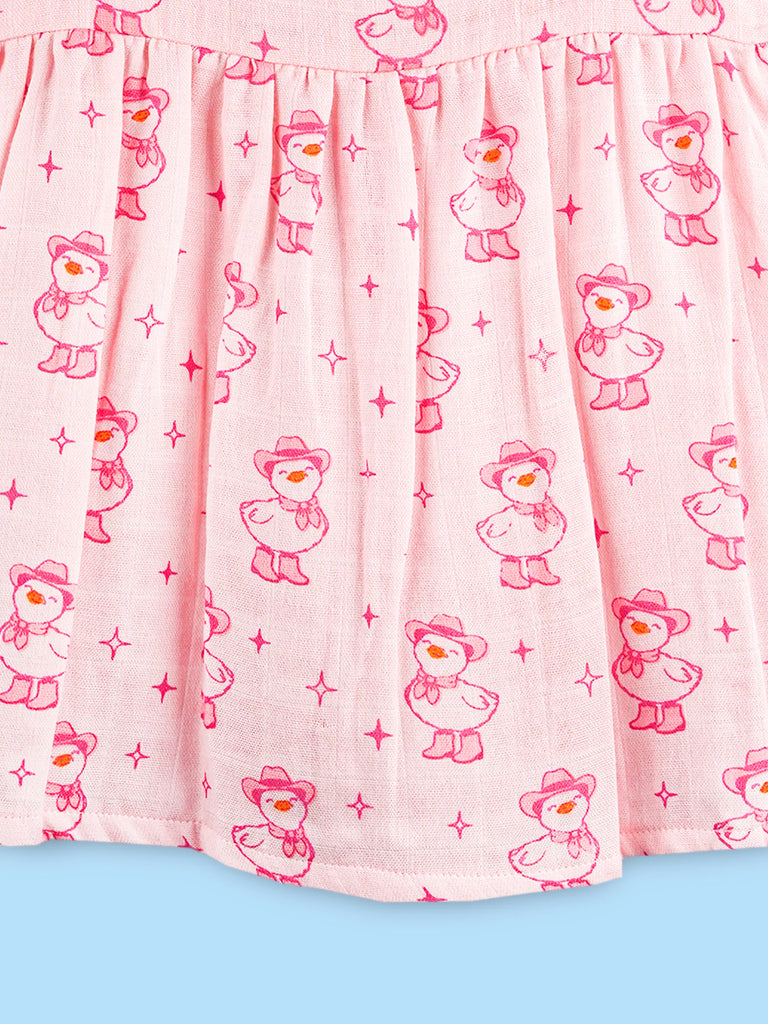 BambooTEC™ Bamboo Muslin Girls Frock – Bunny & Bird Print | Pack of 2