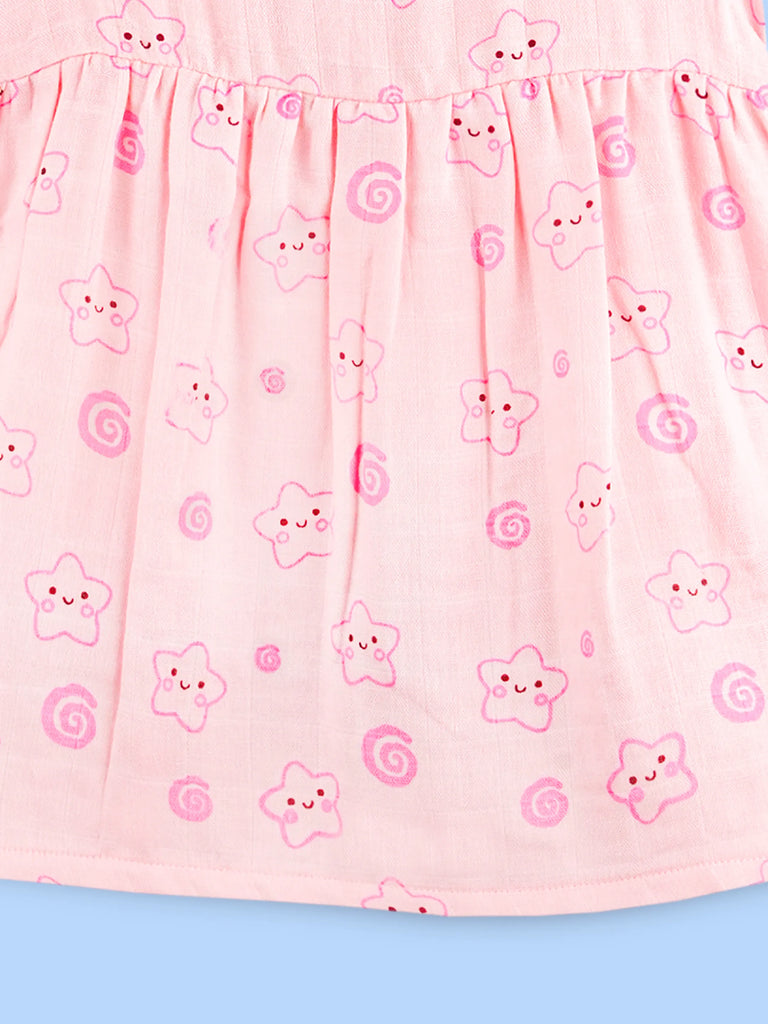 BambooTEC™ Bamboo Muslin Girls Frock – Star & Parrot Print | Pack of 2