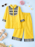 Girls Yellow Kurta Pant Set | Kids Festive Ethnic Outfit