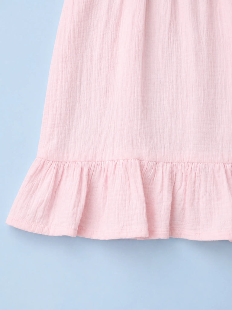 Organic Cotton Girls Frock Pack of 2 – Yellow & Pink Ruffle Frocks