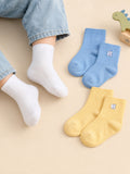 BambooTEC™ Kids Ribbed Crew Socks Combo Pack – Sky Blue, Yellow & White (Pack of 3)